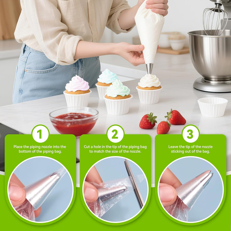 9PCS Large Piping Tips Set, Stainless Steel Cake Decorating Tips, Pastry Cake De gallery