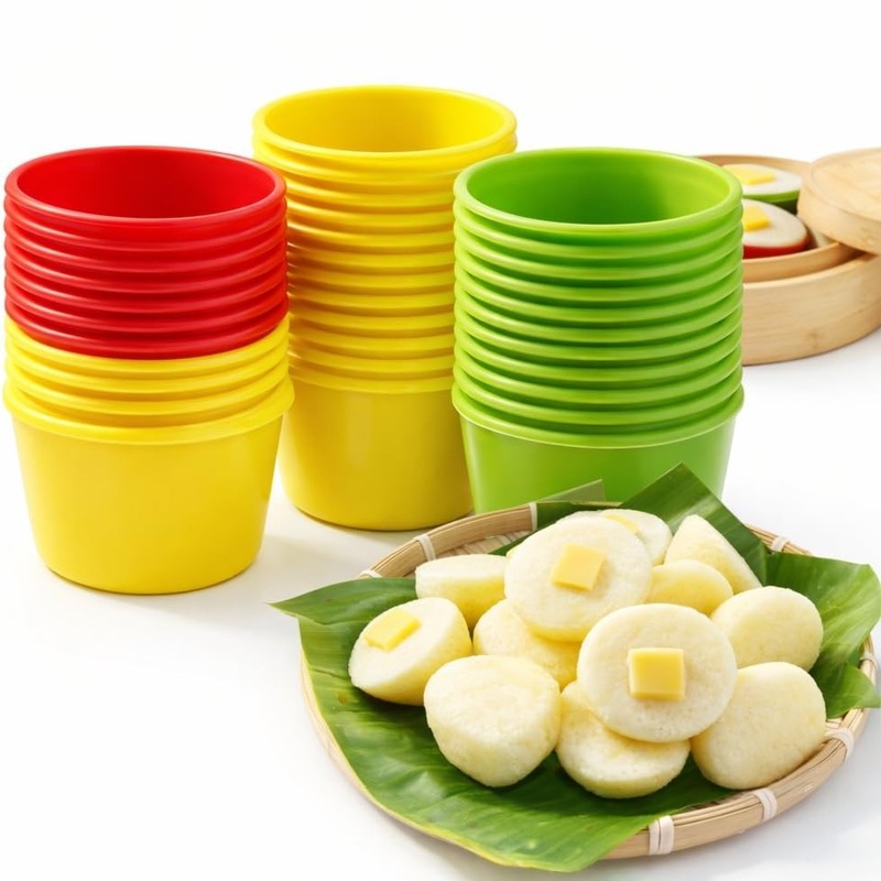 Puto Molder Filipino Silicone – 18 Pcs Puto Mold Cups for Steamer Filipino, K…