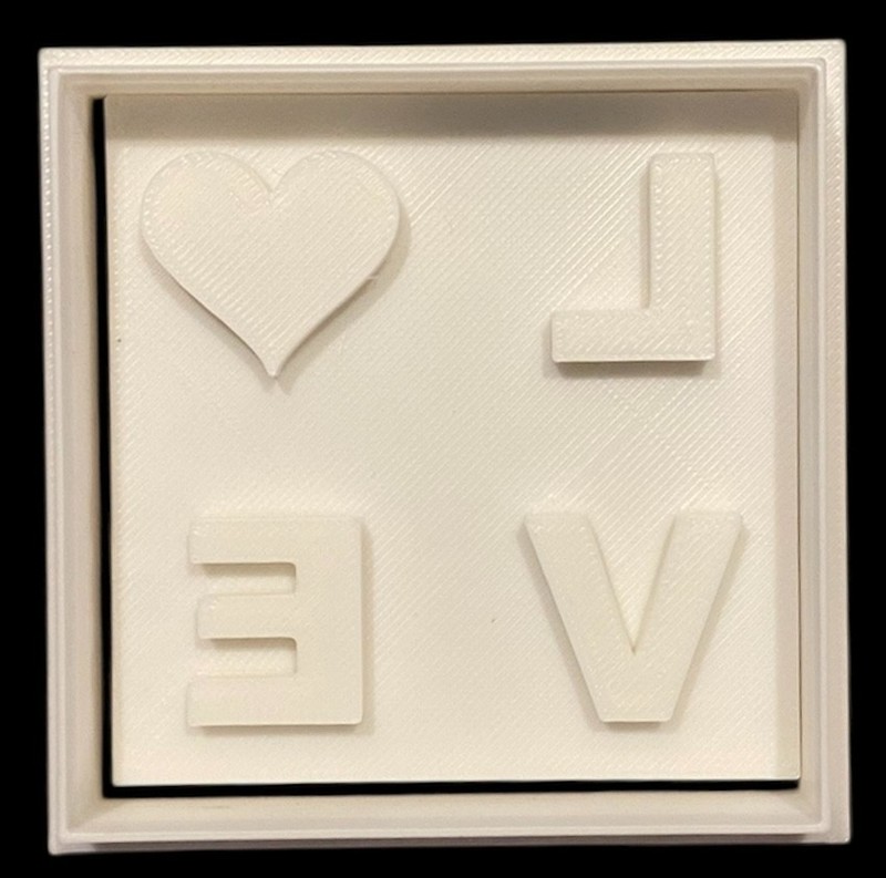 3D Printed Cookie Cutter – 3.1″ Square LOVE