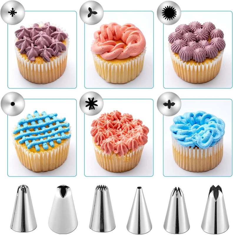 Versatile 6-Piece Reusable Decorating Set: Piping Bags & Icing Tips for All Ages gallery