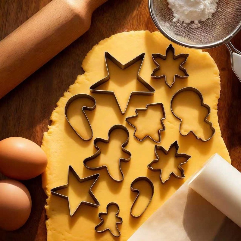 Christmas Cookie Cutter Set 18 pcs Holiday Baking Shapes Snowman Tree gallery