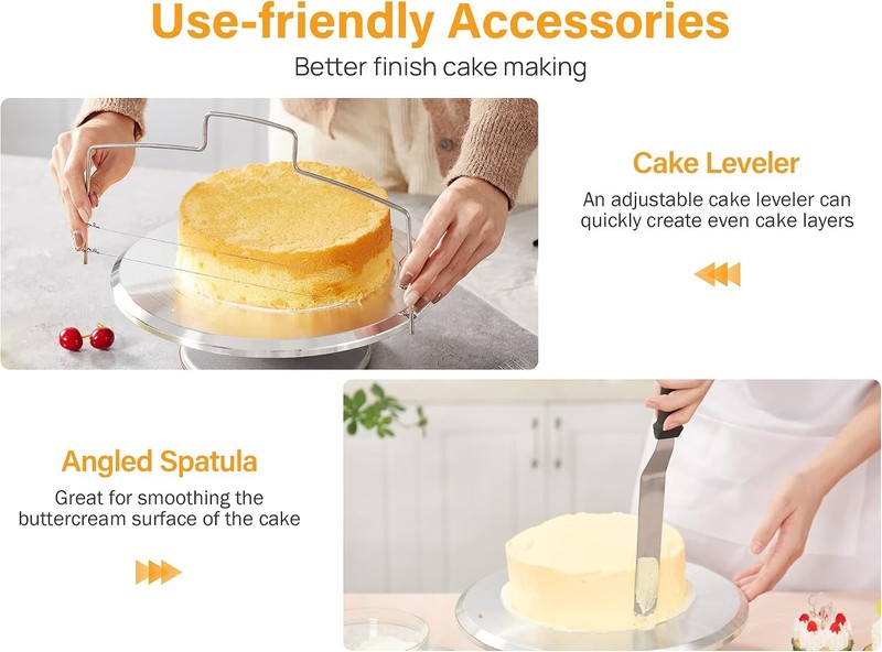 Kootek 22pcs Cake Decorating Supplies Kit, Baking Tools with 12" Aluminium gallery