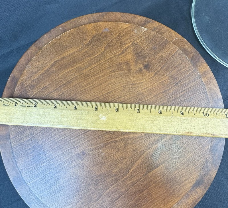 Vintage MCM Wooden Pedestal Cake Stand With clear Plastic Dome Cover gallery