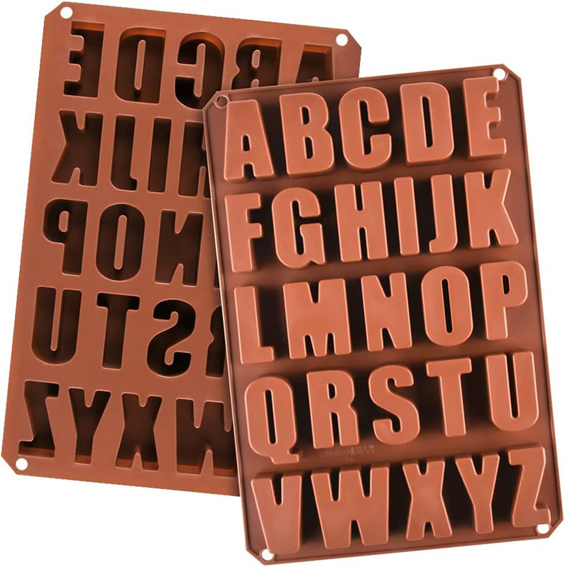 2Pcs Large Letter Molds Silicone Alphabet Mold for Crayon, Cake Baking Decor (2) gallery