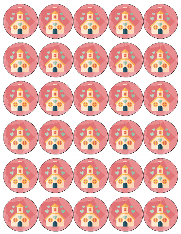 30x Christening Baptism Pink Cupcake Toppers Edible Wafer Paper Fairy Cakes