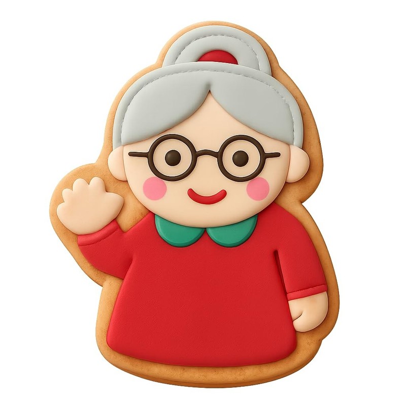 Waving Grandma Cookie Cutter & Stamp, Fondant & Clay - 4x3.2 gallery