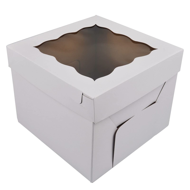 Cake Boxes 10pcs 10x10x10 Inches With Window Tall Cake for Tier Cakes for Wed…