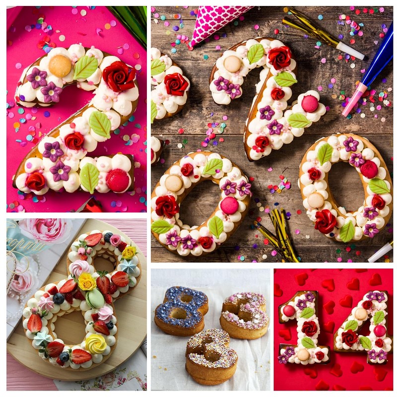 12 Inch Large Number Cake Mold 9 PCS 0-8 Stencils Flat Plastic Templates gallery