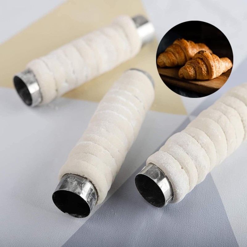 12 Pack Cannoli Tube Non Stick Stainless Steel Cream Horn Mold Danish Pastry ... gallery