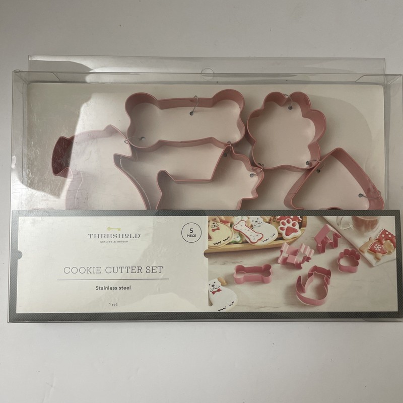 Threshold Dog Cookie Cutter Set (5 PCS) Stainless Steel Pink New