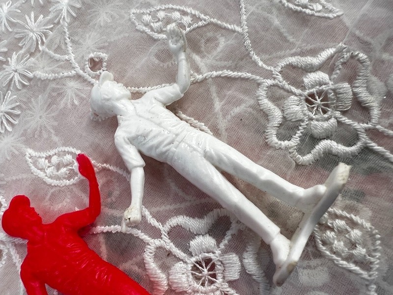 Vintage Plastic Cake Toppers Toys Basketball Players Gas Station Workers gallery