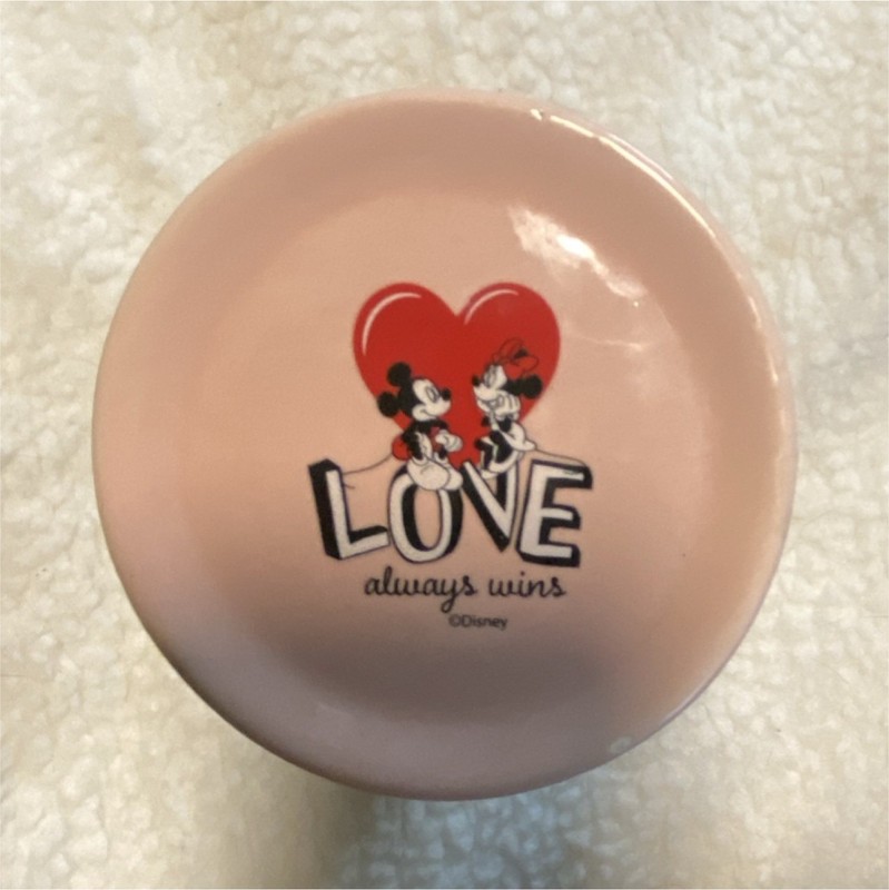 Disney Mickey & Minnie “Love Always Wins” Pink Ceramic Pedestal Stand