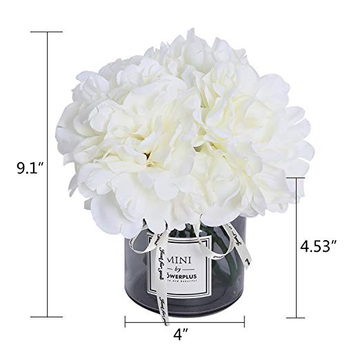 Artificial Peony and Glass vase Decoration, Ins Style Artificial Flower White gallery