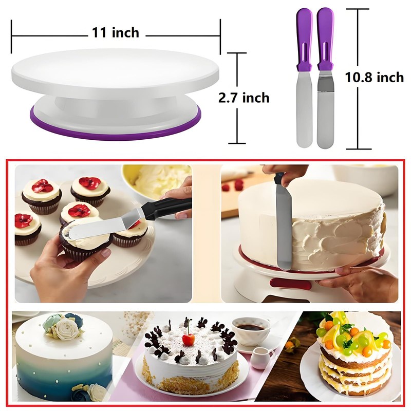 345 Cake Decorating Kit Turntable 48 Tips 7 Korean Tips Scrapers 102 Bags gallery