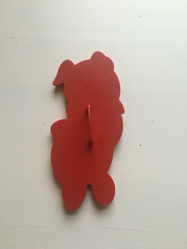 Vintage Porky Pig Red Plastic Tupperware Cookie Cutter with Handle gallery