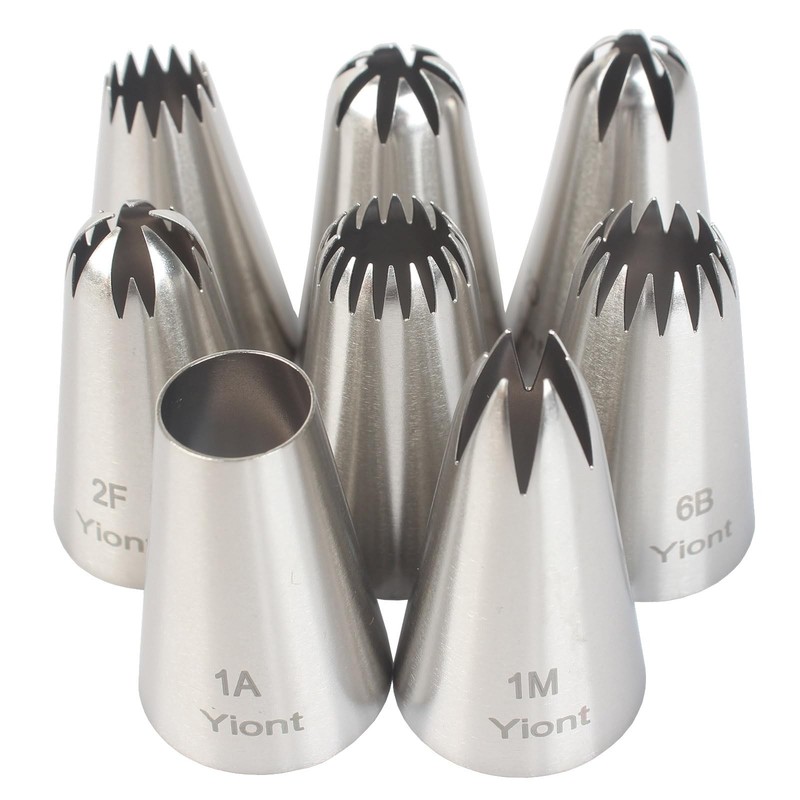 8 PCS Flower Piping Tips Set Stainless Steel Nozzles For Cookies Cupcakes