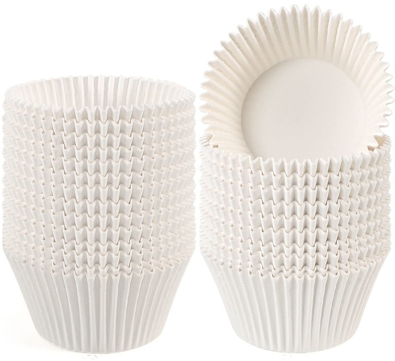 Jumbo Cupcake Liners White Muffin Baking Cups 300-Count, No Smell, Food Grade