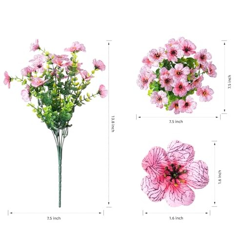 Artificial Flowers for Outdoor Indoor Garden Home Decoration, Faux Flower Pink gallery