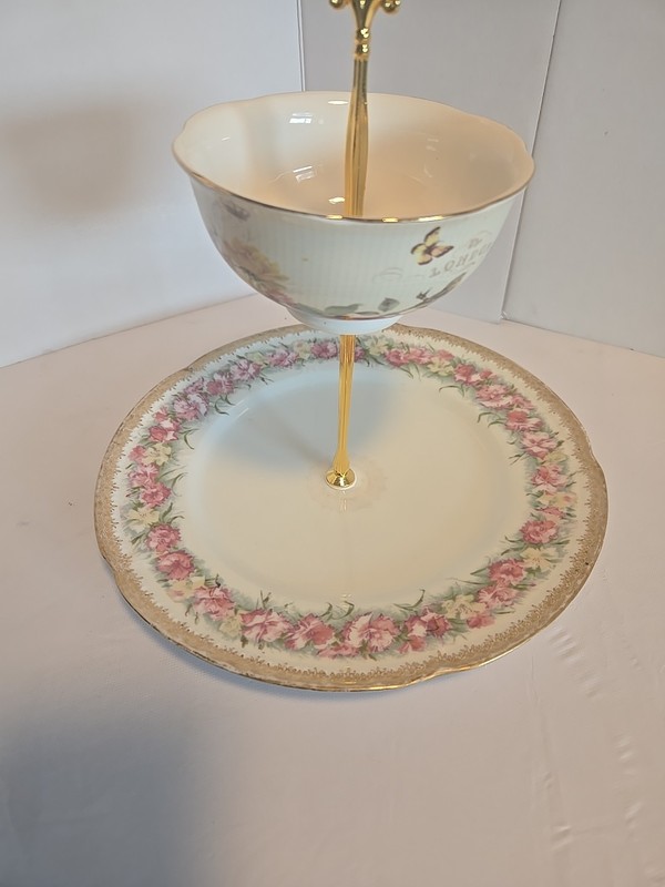 Custom 2‑Tier Cake Stand Limges & Gracie China Hand Made gallery