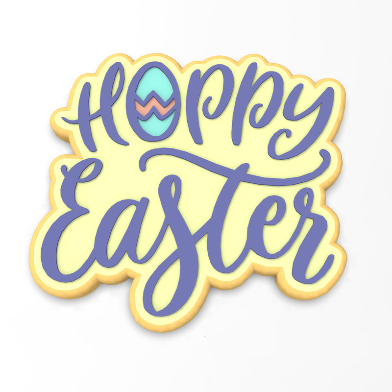 Hoppy Easter Cookie Cutter & Stamp #1 | Spring Basket Lent Egg Hunt Happy Bunny gallery