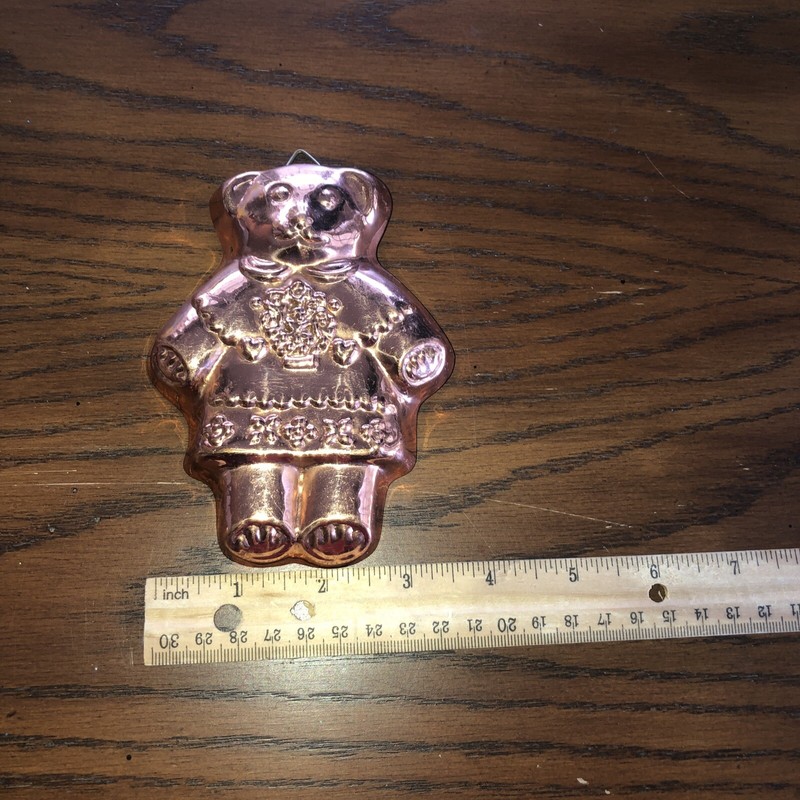 The Cook's Bazaar Made In Korea Teddy Bear Copper Plated Metal Ornament gallery