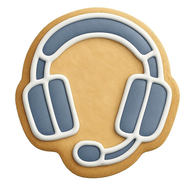 Gaming Headphone Cookie Cutter & Stamp, Fondant & Clay - 3.9x4" gallery