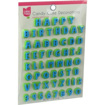 Cake Mate Candy Cake Decorations Alphabet Assorted Colors Edible Letters
