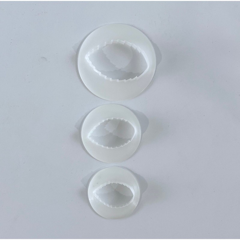 3pc Leaf Fondant Cutter Set Serrated Edge Sugarcraft Cake Decorating Tool