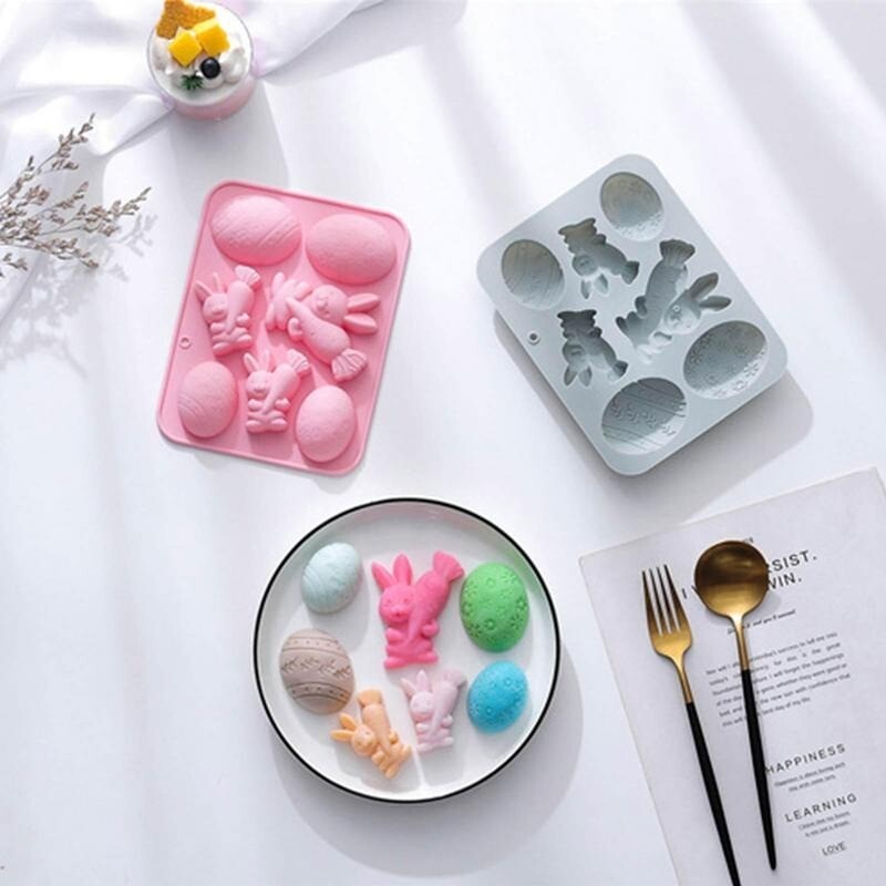 Easter Chocolate Silicone Mold Flexible Egg Rabbit Carrot Food Mold Mould New gallery