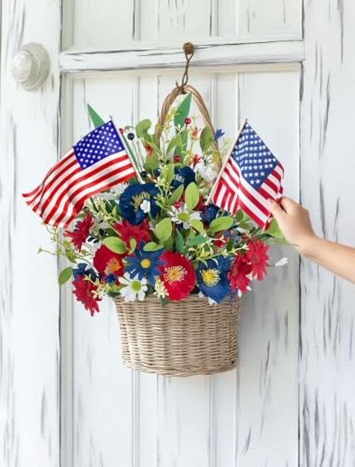 Red White and Blue Flowers: 4 Bundles Fake Flowers 4th of July Patriotic gallery
