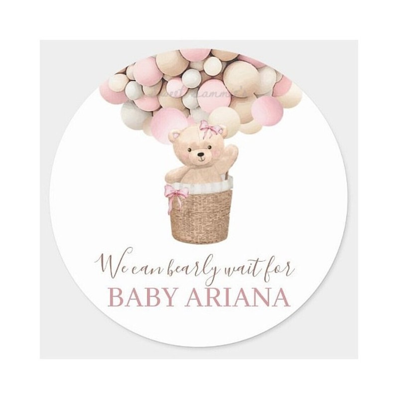 Bearly Wait Shower, Girl Baby Shower Edible Image, Personalized Cookie Image