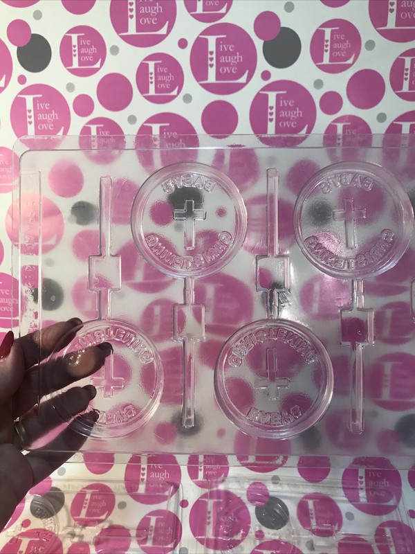 BABY'S CHRISTENING LOLLIPOP CHOCOLATE CANDY MOLDS gallery