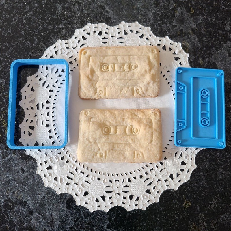 Cassette Tape Cookie Cutter & Stamp - Perfect Gift Birthday Party gallery