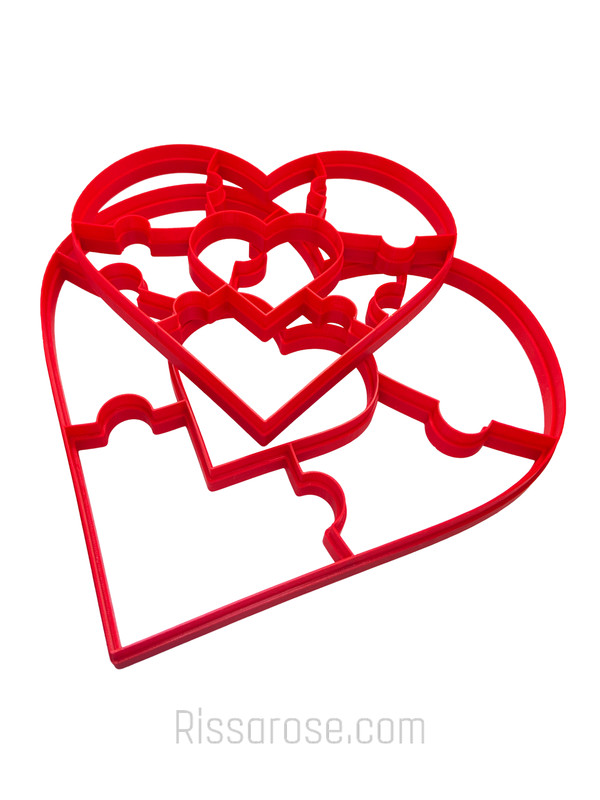 Valentine's day Cookie Cutter Stamp Love Heart Puzzle conversation messages gallery