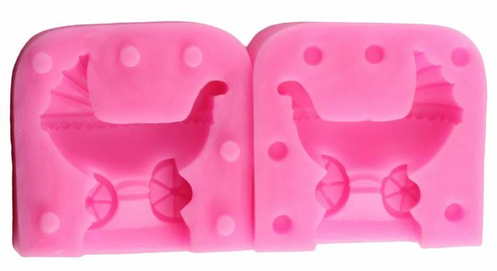 3D Baby Stroller Silicone Mold 2 Piece Fondant Chocolate Ice Marzipan Resin Soap gallery