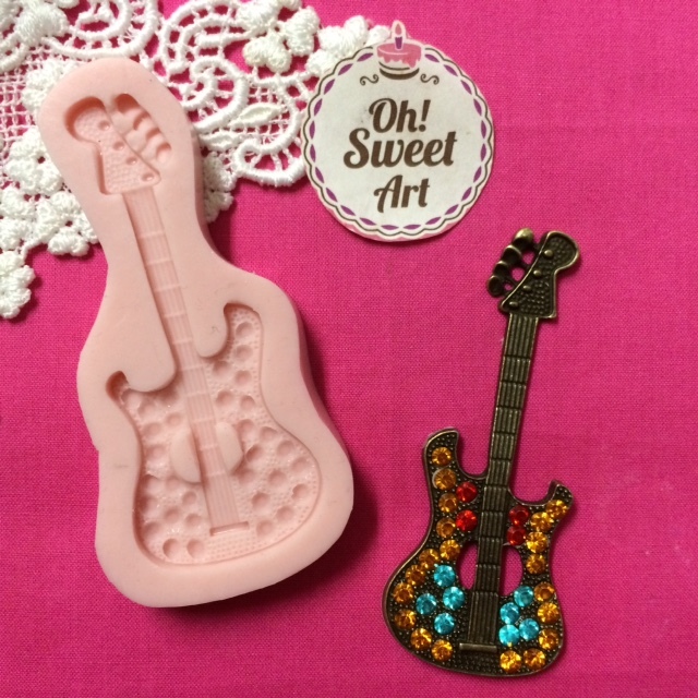 Guitar Woman cowboy Silicone Mold Food Cake Decoration soap wax fondant (FDA)