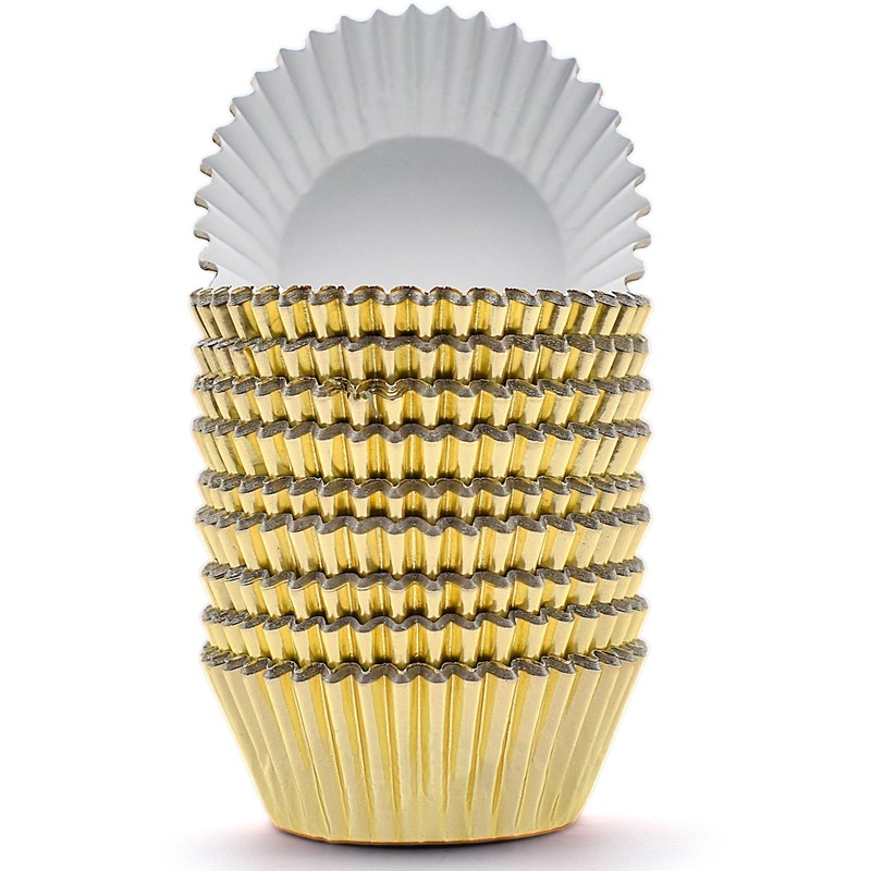 200 Pcs Gold Foil Cupcake Liners Standard Baking Cups Muffin Paper Cases