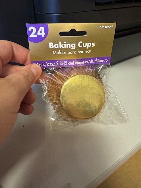 Amscan Gold Foil 2″ Baking Cups 24ct. Party Baking Supply New!!!