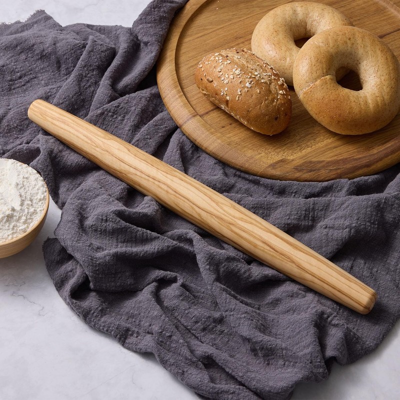 Olive Wood French Rolling Pin, 15 Inch Wooden Rolling Pin for Baking gallery