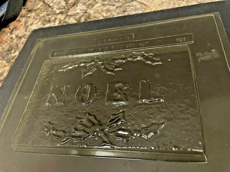 Apollo Tulsa 7405 NOEL CHRISTMAS CANDY Mold Chocolate Plastic VINT 1979 NEW 6X4" gallery