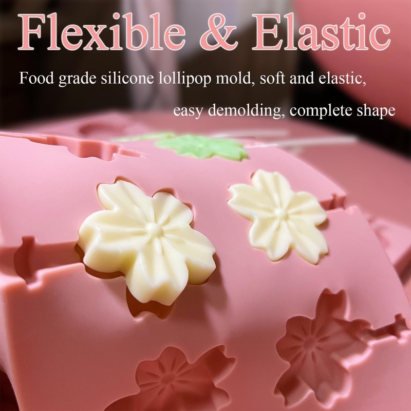 3 PCS Lollipop Mold Kit 36 Capacity Pink Silicone Candy Molds + 100 Sticks gallery