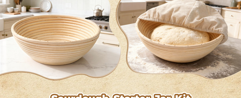 plete Bread Proofing Basket Kit | All-in-One Set with Banneton(9 in), gallery