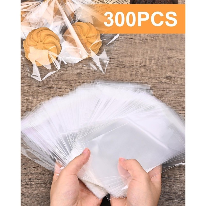 Self Adhesive Cookie Bags 4x6 Inches 300 Pcs Clear Resealable Cellophane Bags gallery