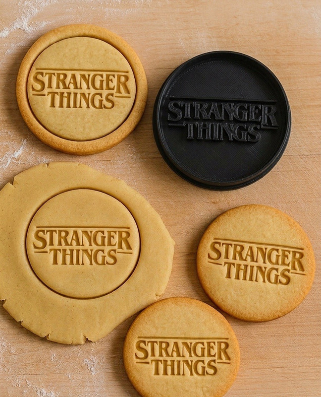 Stranger Things Logo Cookie Cutter Circle Stamp Kitchen Art Netflix Si-Fi Black gallery