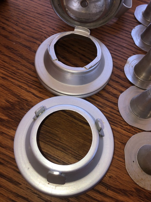 Mirro Cookie and Pastry Press Vintage Aluminum 5 Tips 16 Disc 2 Heads USA gallery
