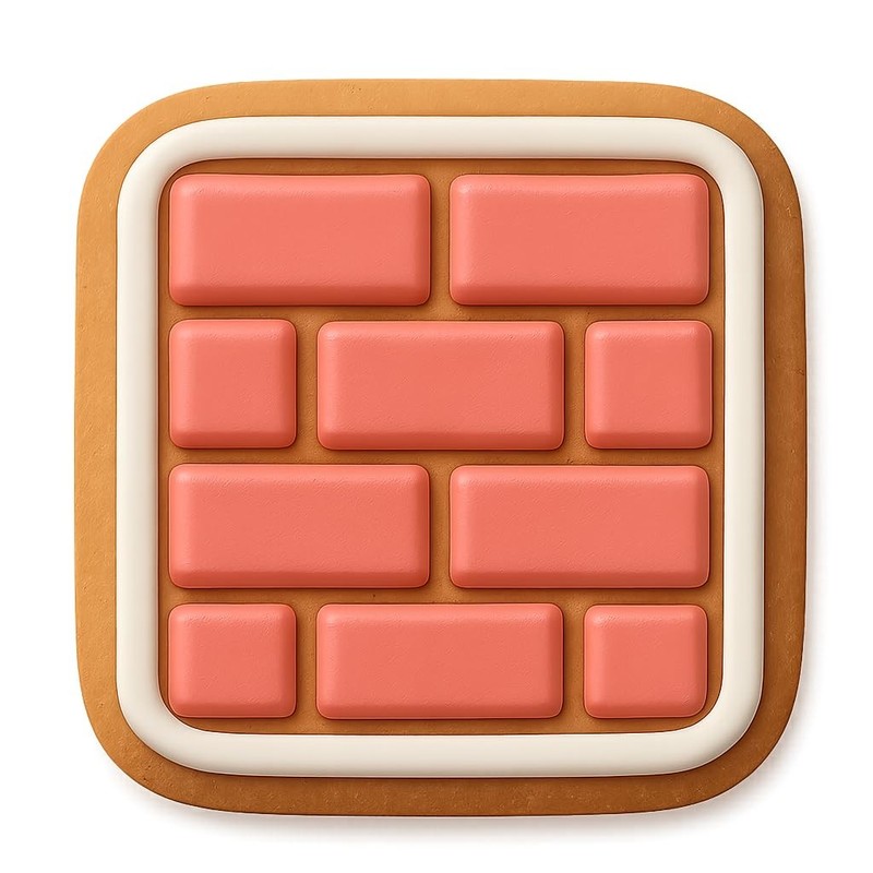 Stack Bond Brick Pattern Cookie Cutter & Stamp, Fondant & Clay - 4x4 gallery
