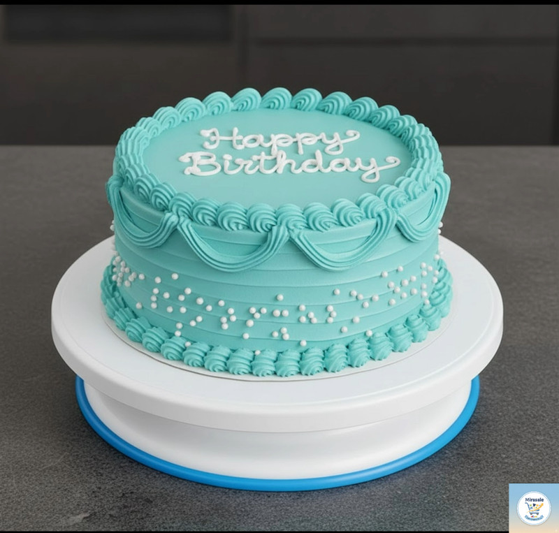 Cake Revolving 11″ Turntable Decorating and Display Stand Non Slip Base White