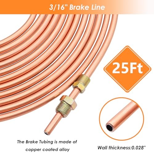 25 ft 3/16inch Copper Coated Brake Line Kit(Includes 24 Fittings and 4 Unions) gallery