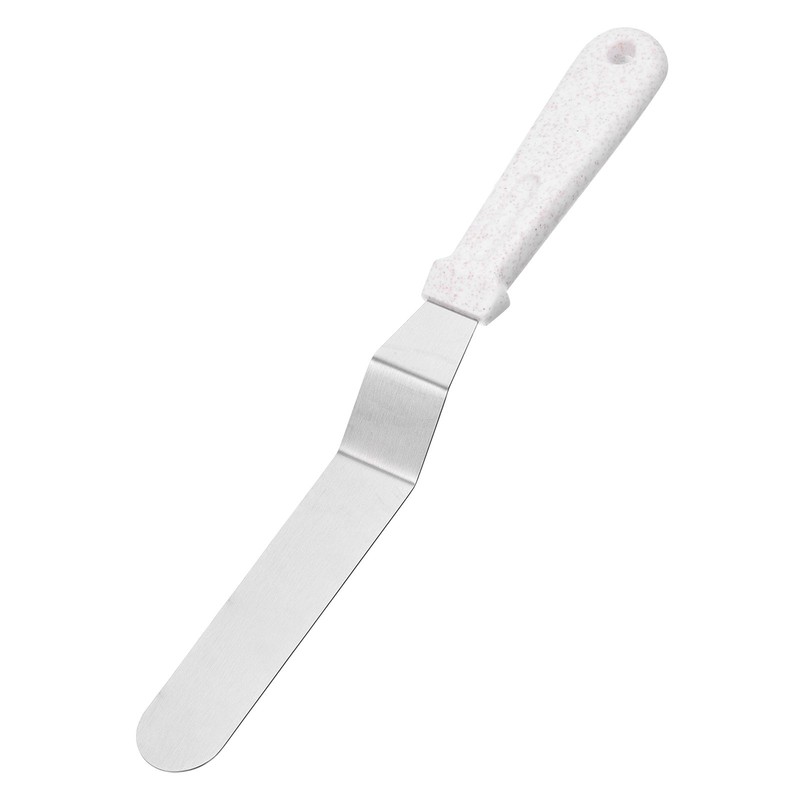 Icing Spatula with 8 Inch Bent Blade with Handle, Beige