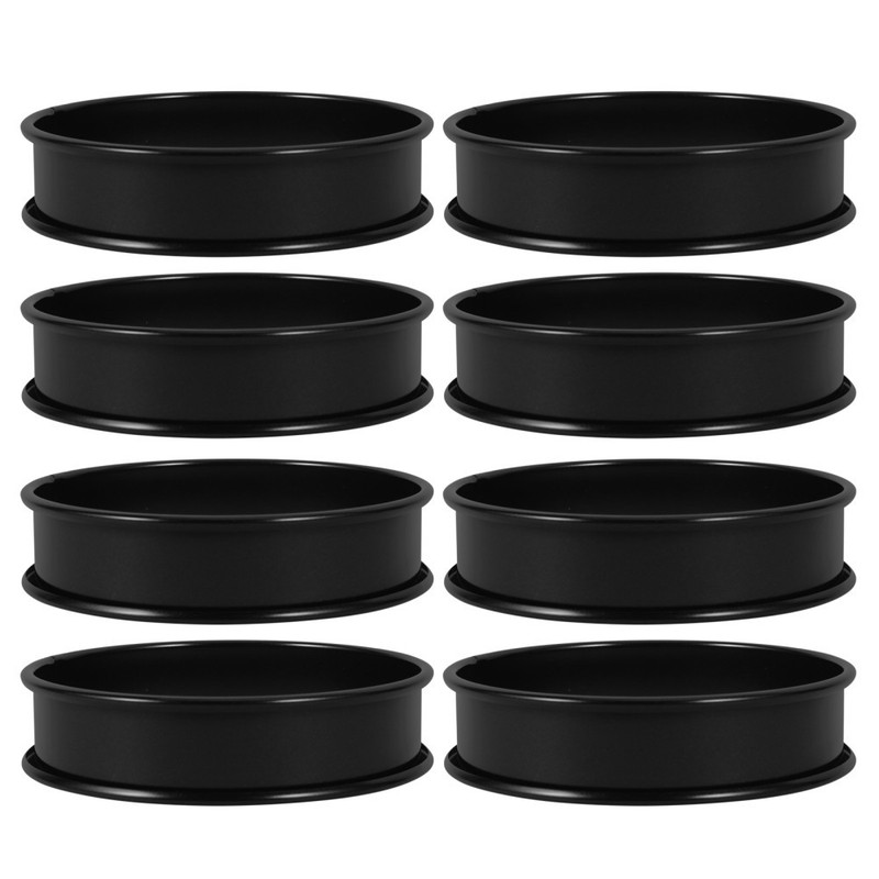 8Pcs Household Stainless Steel Baking Mousse Mold Black Reusable Kitchen Tool gallery